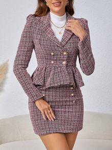 SHEIN Privé Women's Plaid Suit