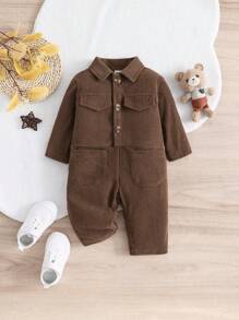 Em bé Con trai Vải to sợi Giải trí Áo sơ mi - màu nâu - Xem 1