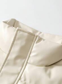 Manfinity EZcore Men's Solid Double Pockets Loose Padded Coat - Beige - View 3