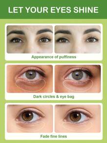 SlowSunday Aloe Vera Hydrating Undereye Mask, Moisturizing And Nourishing, Improve Eye Bags And Dark Circles, K Beauty, For Valentine's Day, Valentines Gift, Valentines Day Gift, Ideal For Party - Green - View 2