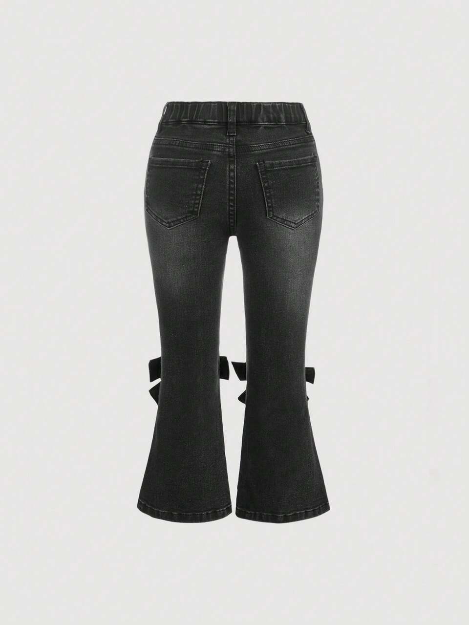 Young Girl Bow Detail Flare Leg Jeans
