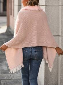 SHEIN LUNE Women's Batwing Sleeve Cardigan With Open Front - Baby Pink - View 2