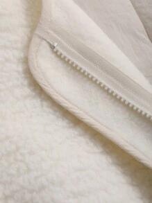 FRIFUL 1 Áo khoác mùa đông có đệm lót một hàng khuy cho nữ - Màu be - Xem 8