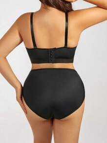 Plus Size Solid Color Body Shaping Suit