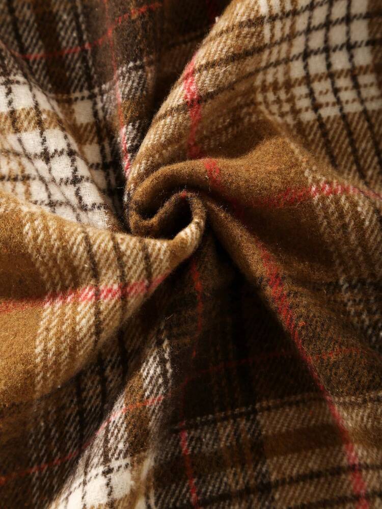 Toddler Girls' College Style Casual Retro Plaid Grid Shirt And Jumpsuit Set