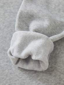 Nam In thư Vòng cổ Tay áo dài Áo nỉ - Màu Xám nhạt - Xem 3