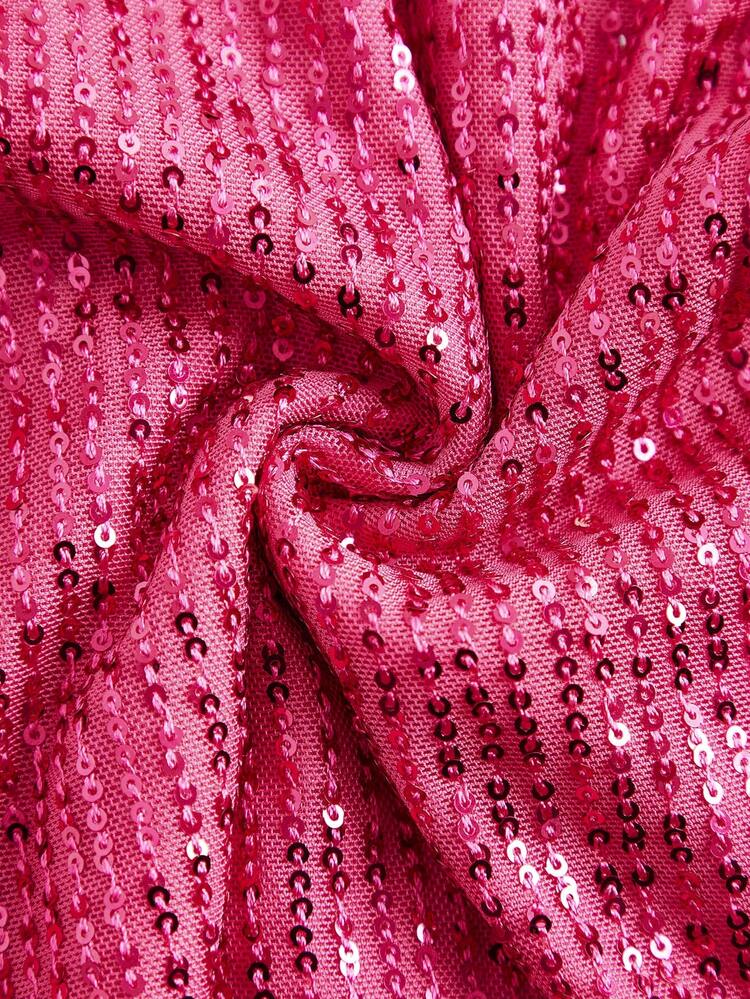 Women's Fringed Sleeve Wrap Front Sequin Dress