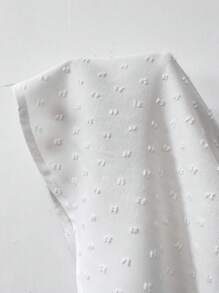 Breezaya Women's Solid Color Stand Collar Flare Sleeve Shirt Peplum Top - White - View 7