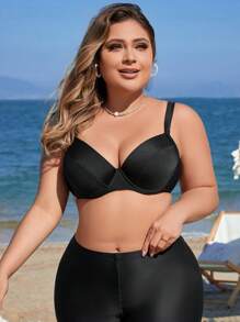 Swim Vcay Summer Beach Plus Size Women's Swimwear Padded Bikini Top - Multicolor - View 5