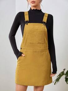 SHEIN EZwear 黃色編織的女式連身裙 - 黃色 - 查看 2