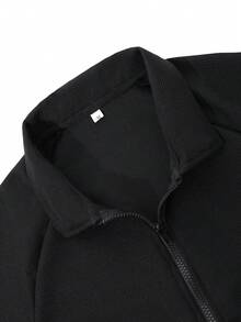 Manfinity Homme 男士純色 Polo 衫 - 黑色 - 查看 5