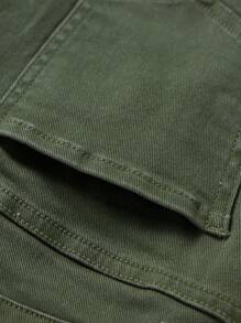 SHEIN 少女破洞牛仔褲 - 軍綠色 - 查看 6