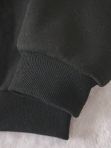 SHEIN 女士卡通人形印花連帽衛衣 - 黑色 - 查看 6