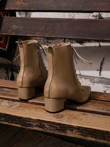 CUCCOO BIZCHIC 時尚女性前綁帶經典靴 - 卡其色 - 查看 3