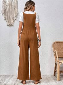SHEIN VCAY Mono De Color Sólido Para Mujer - Marrón - Ver 2