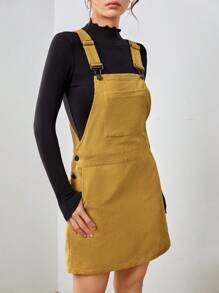 SHEIN EZwear 黃色編織的女式連身裙 - 黃色 - 查看 1