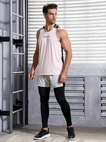 Manfinity Sport Corelite Men'S Color-Blocked 2 In 1 Track Pants Featuring Woven Stripe Pattern - Multicolor - View 3