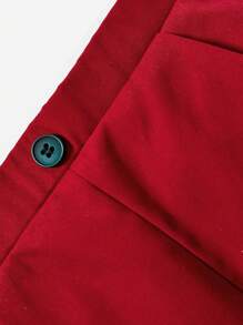 SHEIN Young Boys' Red Elegant Formal Suit Jacket And Pants Set, Gentleman Style - Red - View 5