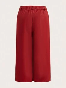 ROMWE PUNK Plus Guitar Print Wide Leg Pants - Red - View 2