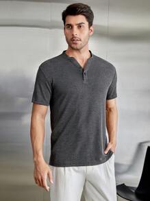 Manfinity NXTstreet Camisa Polo De Manga Corta De Punto Para Hombres - Negro - Ver 4