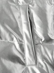 Manfinity RebelGame Men Zip Up Hooded Padded Coat - Silver - View 3