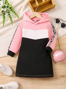 SHEIN Nhỏ bé Cô gái áo có mũ Vá lại Áo nỉ - Nhiều màu - Xem 1