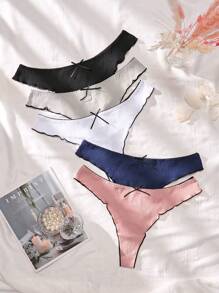 PetitDoll Ensemble De 5 Culottes De Bloquage De Couleur De Grande Taille Pour Femmes