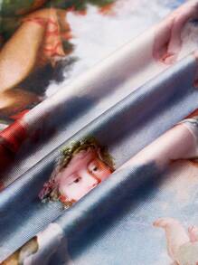 Allurite 大尺碼女式全印花十字背心連身裙 - 彩色 - 查看 3