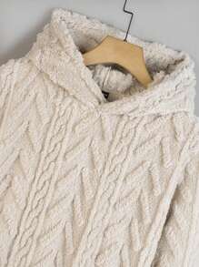 GENTILAND Men Solid Teddy Hoodie - Khaki - View 5