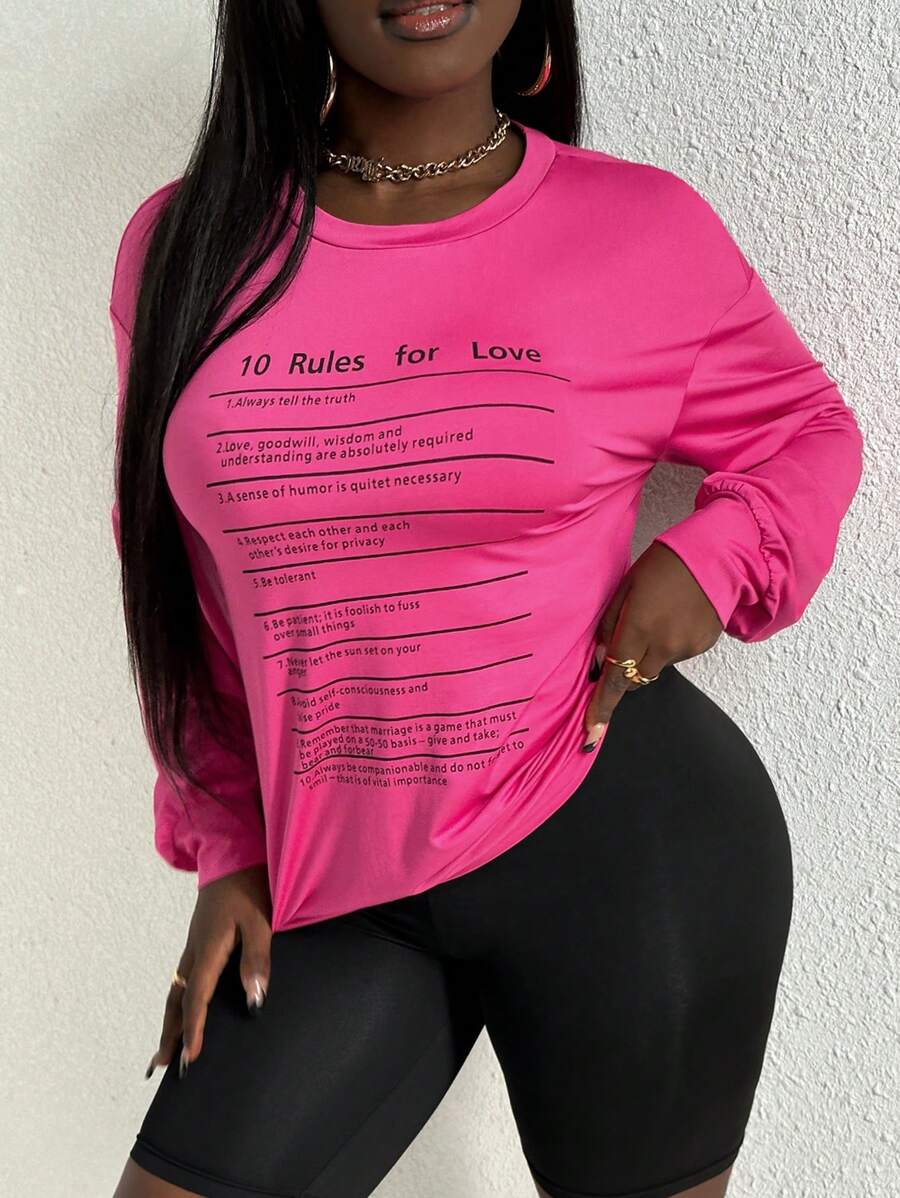 Slaydiva 女式標語長袖 T 卹