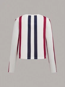 VARSITIE 條紋印花T恤 - 彩色 - 查看 3