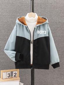 Boys' Home Wear Casual Hooded Jacket For Autumn And Winter - Black - View 3