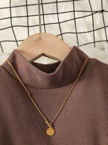 Teen Girls' Long Sleeve Printed Dress - Brown - View 4