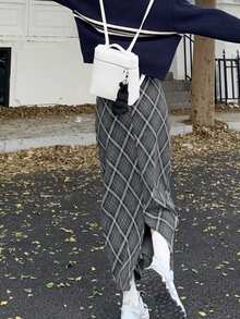 女式復古格子裙