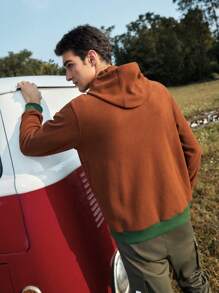 In My Nature Men's Letter Printed Hooded Outdoor Sweatshirt