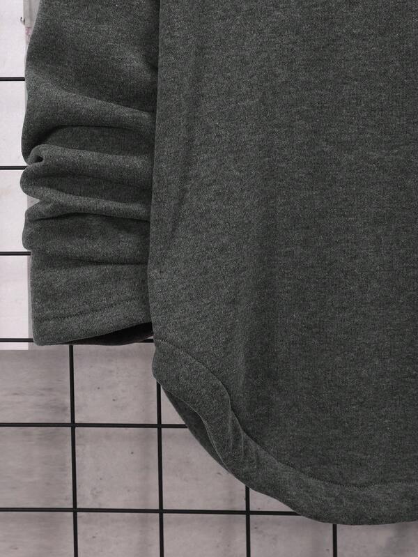 Men's Simple Solid Color Hooded Sweatshirt And Sweatpants Set SHEIN