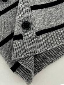 SHEIN Qutie 3d Flower Striped Knit Tank Top - Multicolor - View 3