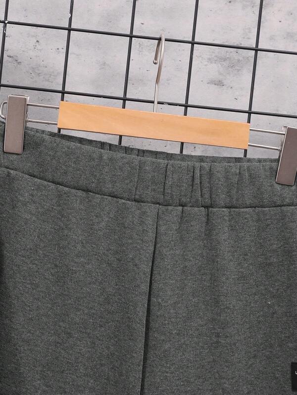 Men's Simple Solid Color Hooded Sweatshirt And Sweatpants Set SHEIN