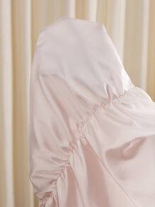 SHEIN Privé Kích thước lớn Thanh lịch Xoắn Nút Tay áo lồng đèn Áo sơ mi - Màu Khaki - Xem 7