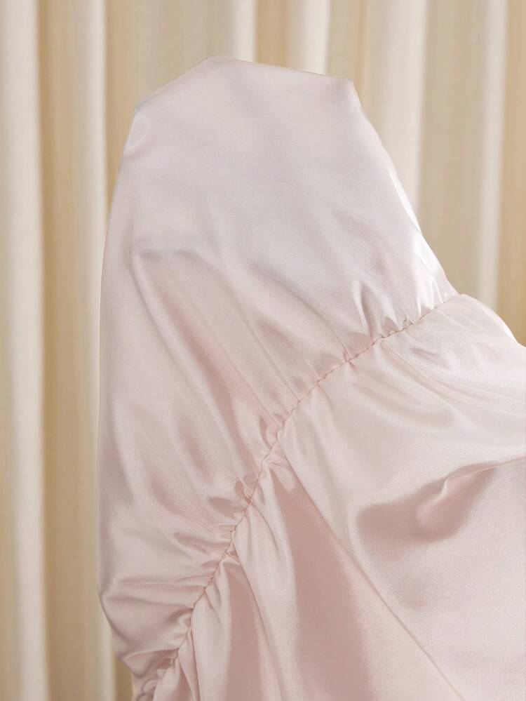 Plus Size Elegant Twist Knot Lantern Sleeve Shirt