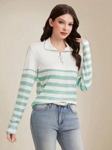 SHEIN Essnce Women's Striped T-shirt - Multicolor - View 4