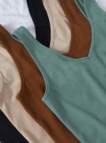 Breezaya Của phụ nữ 4pcs Màu thuần Áo ba lỗ - Nhiều màu - Xem 4