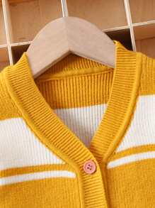 Infant Boys' Contrast Color Striped Cardigan