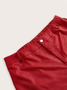 ROMWE PUNK Plus Guitar Print Wide Leg Pants - Red - View 3