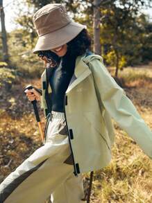 In My Nature 女式戶外運動防水壓膠防風帽風衣 - 綠色 - 查看 6