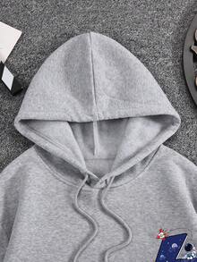 印有閃電和宇航員圖案的帽衫 - 灰色 - 查看 4