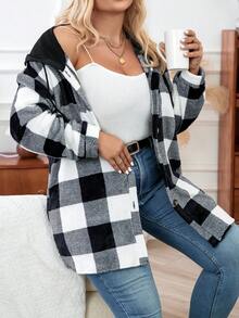 Calvaya 女款大尺碼格紋束口帽夾克 - 彩色 - 查看 3