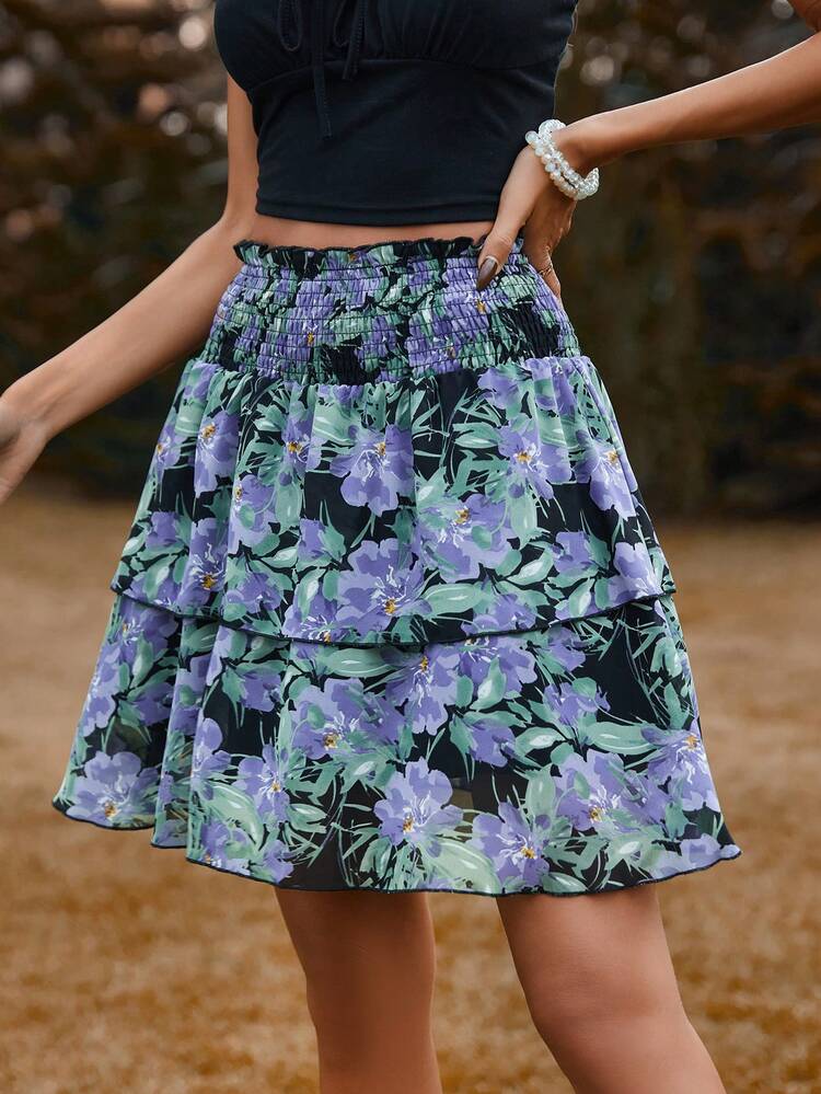 Floral Pattern Resort Skirt