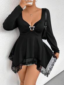 SHEIN ICON 大碼t恤 - 黑色 - 查看 7