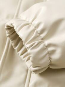 Manfinity EZcore Men's Solid Double Pockets Loose Padded Coat - Beige - View 6